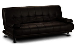 Venice Leather Effect Clic Clac Sofa Bed - Brown